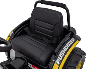 Ramiz Detský traktor na batérie žltý + pohyblivé rameno s lyžicou + diaľkové ovládanie + pomalý štart + FM rádio + LED