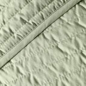 Zelený prešívaný pléd na dvojlôžko 220x230 cm Quilted Lines – Bianca