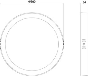 Mexen LDSR, LED stropné svietidlo, priemer 30 cm, 24W, neutrálna - 4000K, 2640 lm, biela - L212-030-2440-20