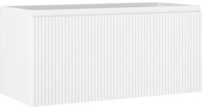Mexen Rivel, kúpeľňová skrinka 100 cm, 1 zásuvka, drážkovaná, biela matná, 91A20-10047-1-BF01
