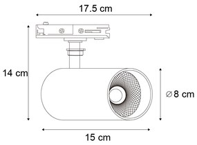 Moderný reflektor biely pre 1-fázový koľajnicový systém vrátane LED - Iconic Mark