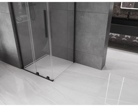 Mexen Velar L, sprchový kút s posuvnými dverami 90 x 90 cm, 8mm číre sklo, čierna matná, 871-090-090-03-70