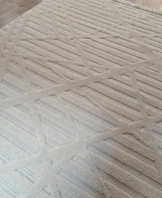 HU Krémovo, béžový moderný koberec TWIST CREAM 20294A Rozmer: 60x100 cm