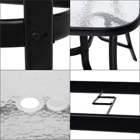 Záhradný stôl SPRINGOS GF1014​​​​​​​ - čierny