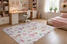 Detský koberec protišmykový BAMBINO 61600 krémový / ružový