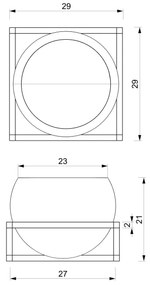 Nástenný kvetináč 27x29 cm čierna/zlatá