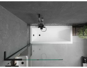Mexen Next L, 1-krídlová vaňová zástena 80 x 150 cm, 6mm číre sklo, čierny profil, 895-080-000-03-00-70
