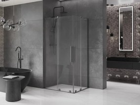 Mexen Velar L Duo, sprchový kút s posuvnými dverami 90 x 80 cm, 8mm číre sklo, grafit brúsený, 871-090-080-02-03-66