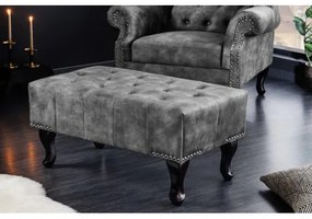 Taburetka 43521 Chesterfield Zamat šedá  - Komfort-nábytok