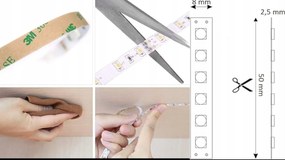 LED pásik 9,6 W/m studená farba 6500 K 600 lm/m 12 V DC IP20 1 m