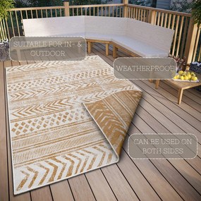 Okrovožlto-biely vonkajší koberec 80x150 cm Biri – NORTHRUGS