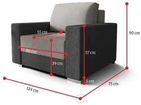 Kreslo RADO, 124x90x75, sawana 14/sawana 05