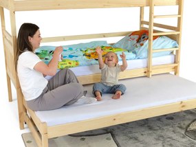 Wilsondo Poschodová posteľ s prístelkou Petra 5 - prírodná Rozmer: 180x80