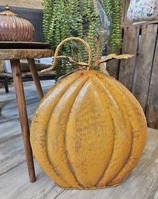 Oranžová kovová dekorácia tekvice Pumpkin - 34*15*42 cm