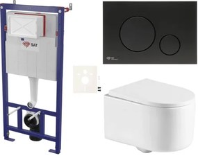 Závesný wc set do ľahkých stien / predstenová SAT SIKOSSREX7268K, 1 ks