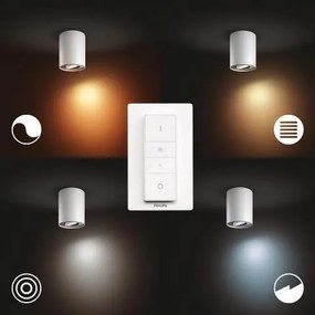 PHILIPS HUE Prisadené stropné LED chytré svietidlo HUE PILLAR, 1xGU10, 5W, teplá biela-studená biela, biele