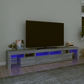 TV skrinka s LED svetlami sivá sonoma 230x35x40 cm 3152792