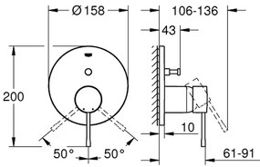 GROHE Essence - Páková batéria s 2-smerovým prepínačom, kartáčovaný Warm Sunset 24058DL1