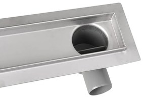 Aqualine Aqualine, Nerezový sprchový kanálik s roštom pre dlažbu, 860x140x92 mm, 2710-90