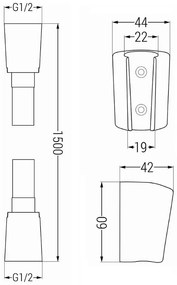 Mexen príslušenstvo - 1-bodový ručný sprchový set R-22, čierna, 785226052-70