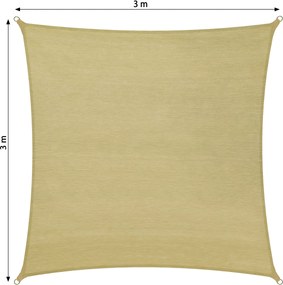 tectake 401810 stínící plachta proti slunci čtverec - 360 x 360 cm