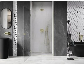 Mexen, Mexen Lunar-B Otočné ľavé sprchové dvere 75 cm, transparentné, zlaté - 832-075-000-50-00-L