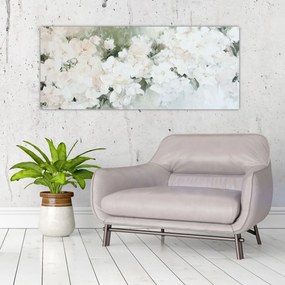 Obraz - Abstrakcia bielych kvetov (120x50 cm)