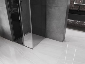 Mexen Velar L, sprchový kút s posuvnými dverami 120 x 120 cm, 8mm šedé sklo, brúsený grafit, 871-120-120-43-95