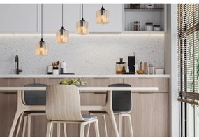 Závesné svietidlo Riffle Square, 4x medové sklenené tienidlo, b