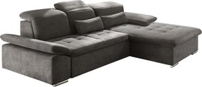 XXXLutz ROHOVÁ SEDAČKA, textil, kompozitné drevo, tmavosivá MID.YOU - Sedačky - 002220026705