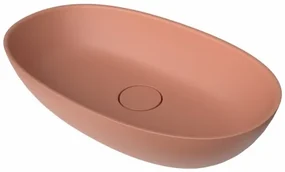 Umývadlo na dosku SAT Aula 60x36 cm růžová mat bez otvoru pre batériu, bez prepadu SATAU6036P
