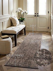 ELLE Decoration, Behúň Brilliance Prisma 106312 Beige z kolekcie Elle, 80x250, hnedá, obývacia izba