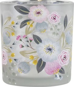 Farebný skleněný svícen Wild Flowers Rose S - Ø 7*8 cm
