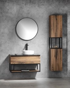 Sapho Sapho, SKARA skrinka 35x171x32cm, 2x dvierka, ľavá/pravá, čierna mat/dub Collingwood, CG010-1919