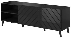 Televízny stolík Cama ABETO 150 čierny mat/čierny lesk