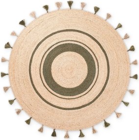 Obojstranný/ručne tkaný jutový okrúhly koberec v prírodnej farbe ø 150 cm Basil – Hanse Home