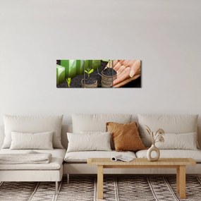 Obraz - Rast (s hodinami) (90x30 cm)