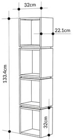 Knihovna Houseland Lofty 4 dub safírový/bílá