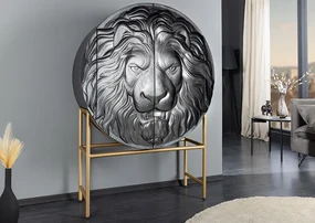 Luxusná skrinka z mangového masívu Lion čierna 100cm
