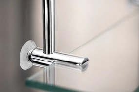 Sapho Sapho, Závesná sklenená polička na sprchovú zástenu 400x180x125mm, chróm, 1301-15