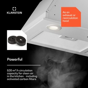 Klarstein Paolo 72 vstavaný Digestor 72 cm 520 m³/h LED Touch A++