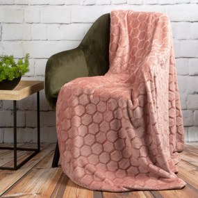 EUROFIRANY FLANELOVÁ DEKA ZOE2 150X200 CM PUDROVÁ