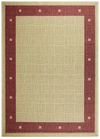 Oriental Weavers, Kusový koberec Sisalo / DAWN 879 / O44P (J84 Red) – na von aj na doma, 200x285, béžová, chodba / predsieň