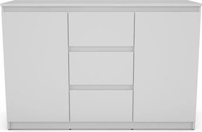 Komoda so 3 zásuvkami Carlos, biela, 120 cm