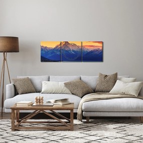 Obraz - Jazero Pukaki (s hodinami) (90x30 cm)