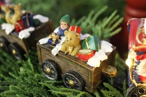 Svietiaci vianočný dekoračný vláčik s vagónmi 25cm