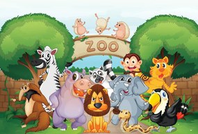 Fototapeta - Veselá Zoo (147x102 cm)