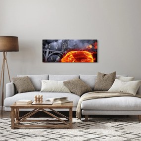 Obraz plamenného autá (120x50 cm)