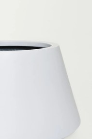 Okrúhly kvetináč BERBELIT, sklolaminát, výška 30 cm, biely