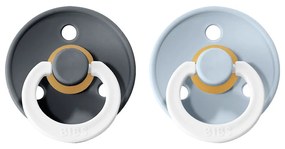 BIBS Colour cumlíky, kaučuk NOČNÉ 2ks - veľkosť 1 - Iron Baby blue